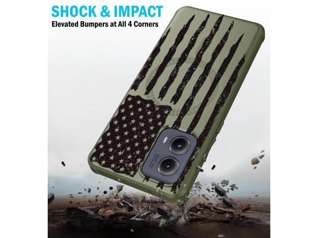 Case for Motorola Edge 2024 Phone - Army Green USA Flag, Compatible with MagSafe