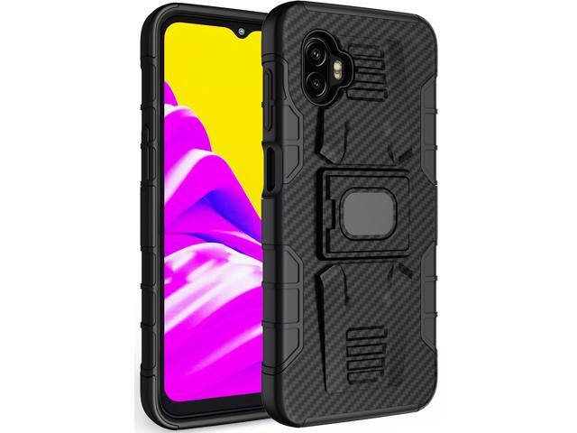 Carbon Fiber Design Case with Stand Ring Grip for Samsung Galaxy XCover 6 Pro