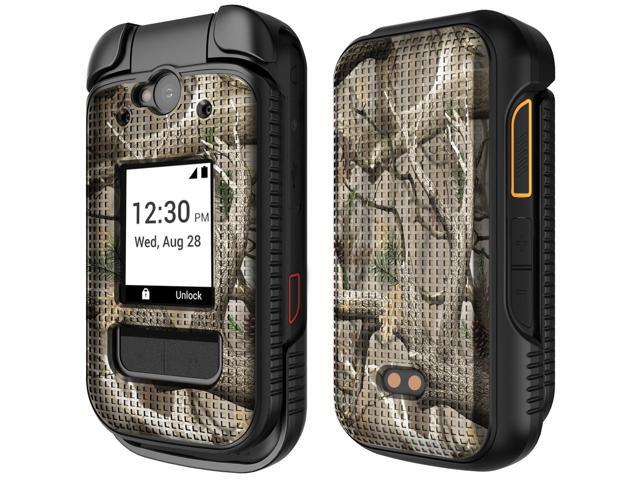 Grid Texture Hard Shell Case for Sonim XP3 Plus 5G (X320 2025) - Bush Camouflage