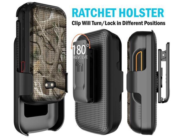 Hard Case and Belt Clip Holster for Sonim XP3 Plus 5G XP3plus X320 - Bush Camo