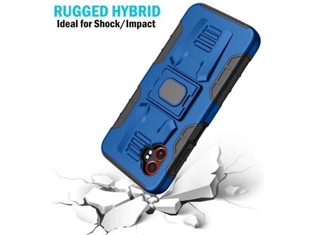Rugged Case with Stand Ring Grip for Samsung Galaxy XCover 7 Pro Phone - Blue