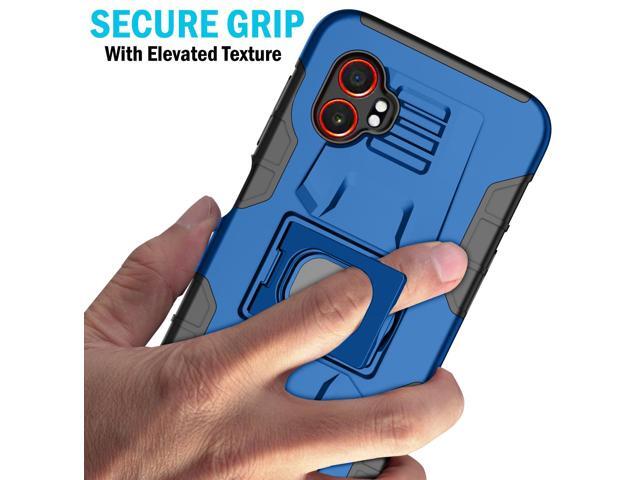 Rugged Case with Stand Ring Grip for Samsung Galaxy XCover 7 Pro Phone - Blue