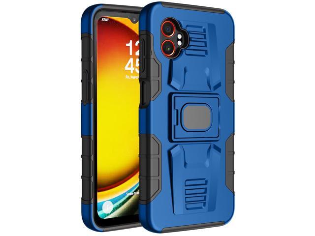 Rugged Case with Stand Ring Grip for Samsung Galaxy XCover 7 Pro Phone - Blue