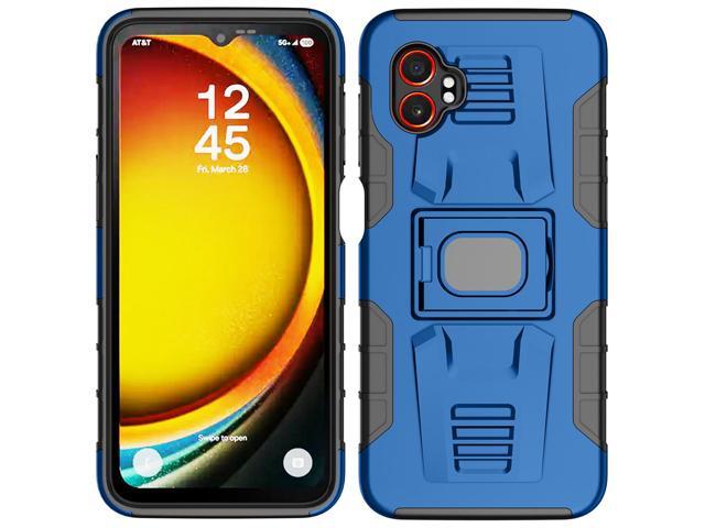 Rugged Case with Stand Ring Grip for Samsung Galaxy XCover 7 Pro Phone - Blue