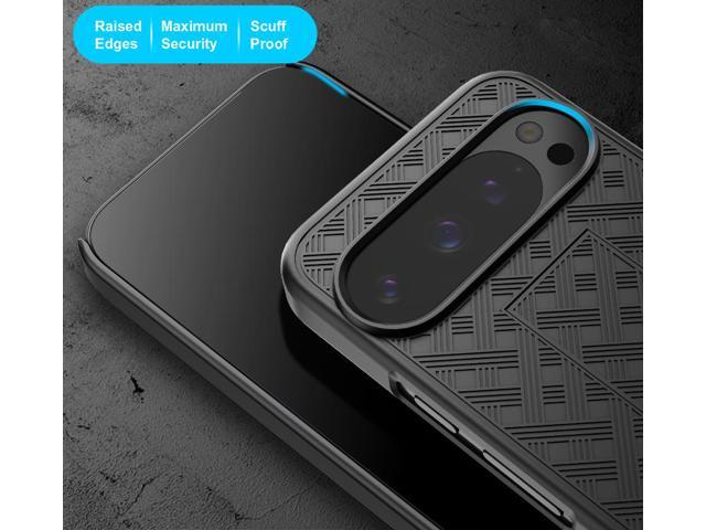 Slim Hard Case Stand and Belt Clip Holster for Pixel 10 Pro XL Phone - Black