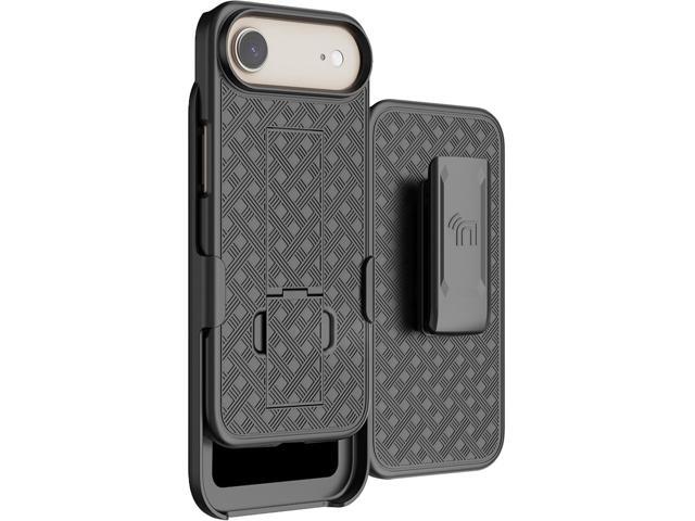 Slim Hard Case Stand and Belt Clip Holster Combo for iPhone Air - Black