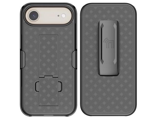 Slim Hard Case Stand and Belt Clip Holster Combo for iPhone Air - Black
