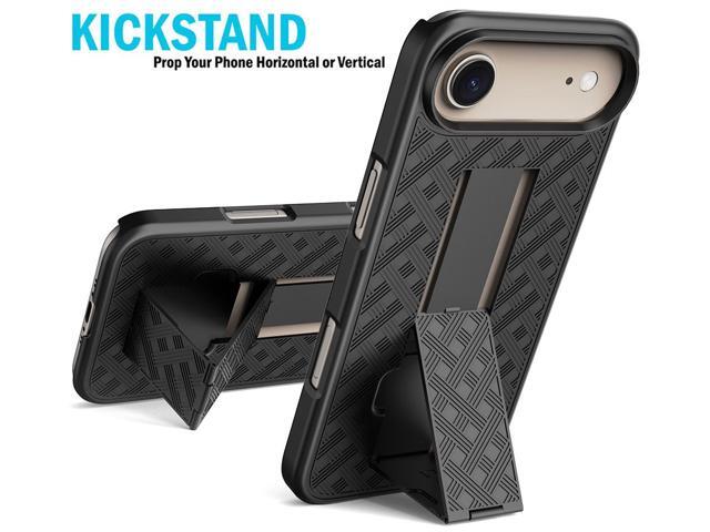 Slim Hard Case Stand and Belt Clip Holster Combo for iPhone Air - Black