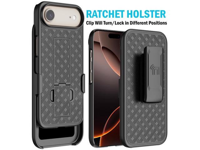 Slim Hard Case Stand and Belt Clip Holster Combo for iPhone Air - Black