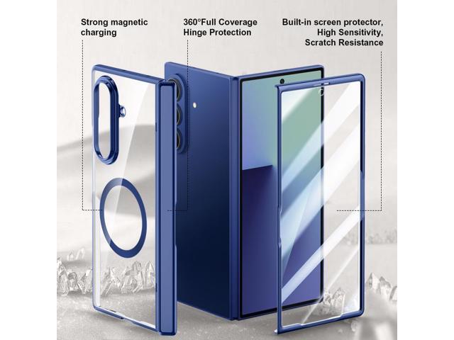 Screen Protect Case for Samsung Galaxy Z Fold 7 - Compatible with MagSafe - Blue