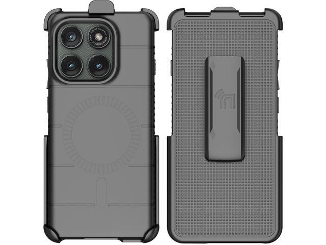 Case & Belt Clip for Motorola Edge 2025 5G - Black (Compatible with Magsafe)