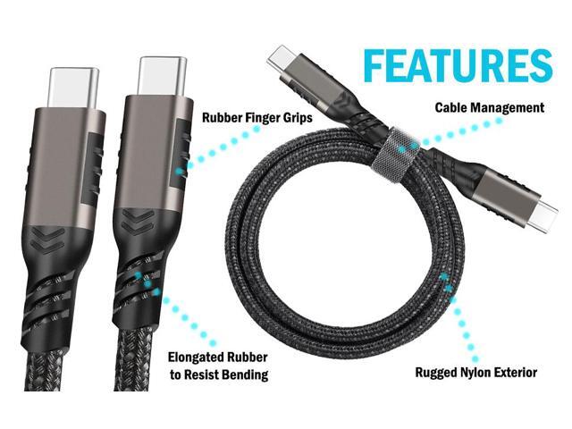 USB-C / TYPE-C Rugged Braided Charge/Sync Cable for Phone - 2 Meter Long 6.5 ft