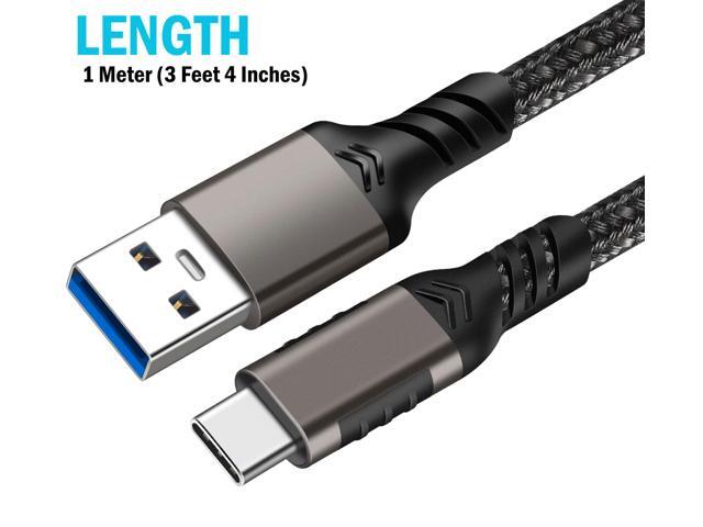 USB-C / USB-A Rugged Braided Charge/Sync Cable for Phone - 1 Meter (3.2 feet)