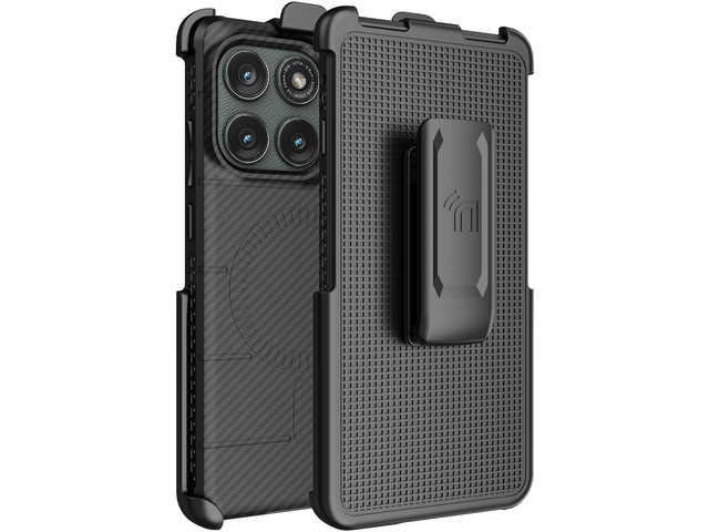 Case & Clip for Motorola Edge 2026 - Carbon Fiber Design (Compatible w/ MagSafe)