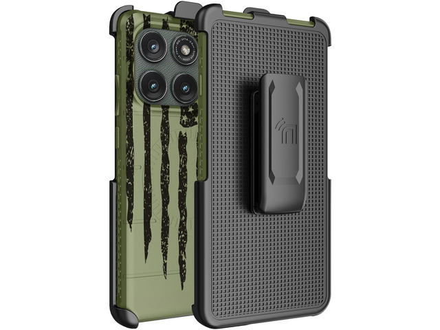Case & Clip for Motorola Edge 2026 - Army Green USA Flag (Compatible w/ MagSafe)