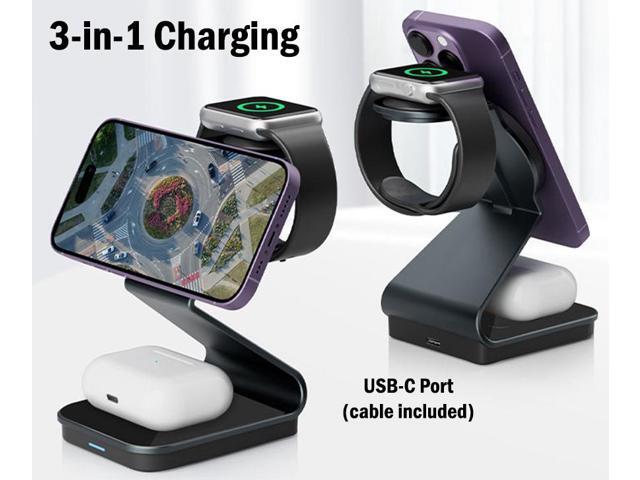 Desktop Mount Charger for Apple Watch, iPhone, Airpods (Compatible with Magsafe)