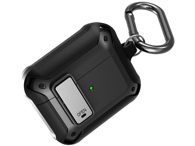 Secure Click Case Rugged Cover Carabiner Clip for Apple Airpods 3rd Gen - Black