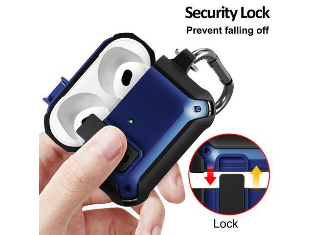 Secure Click Case Rugged Protective Cover for Apple Airpods 3rd Gen - Navy Blue