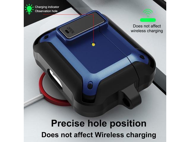 Secure Click Case Rugged Protective Cover for Apple Airpods 3rd Gen - Navy Blue