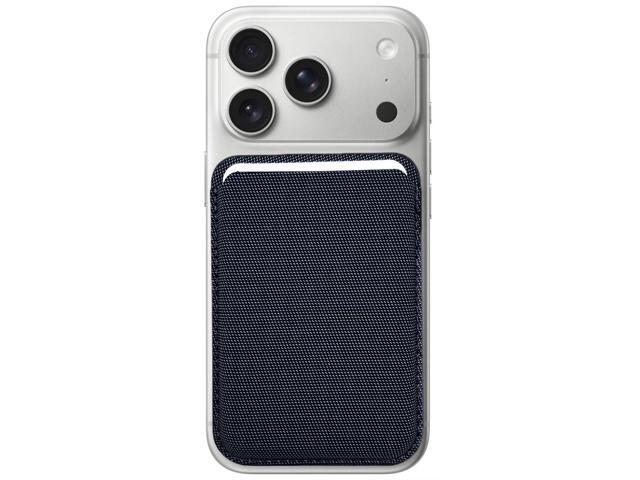 Woven Wallet Card Holder for iPhone (Compatible with Magsafe Case) - Navy Blue