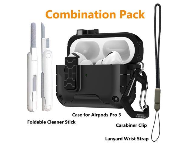 MagnaFlip Rugged Case for Airpods Pro 3 (Stand/Clip/Lanyard/Kit) - Matte Black