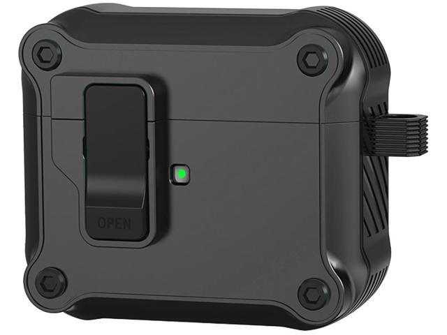 Secure Lock Rugged Case for Airpods Pro 3 (Lanyard + Clip + Cleaner Kit) - Black