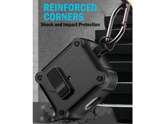 Secure Lock Rugged Case for Airpods Pro 3 (Lanyard + Clip + Cleaner Kit) - Black