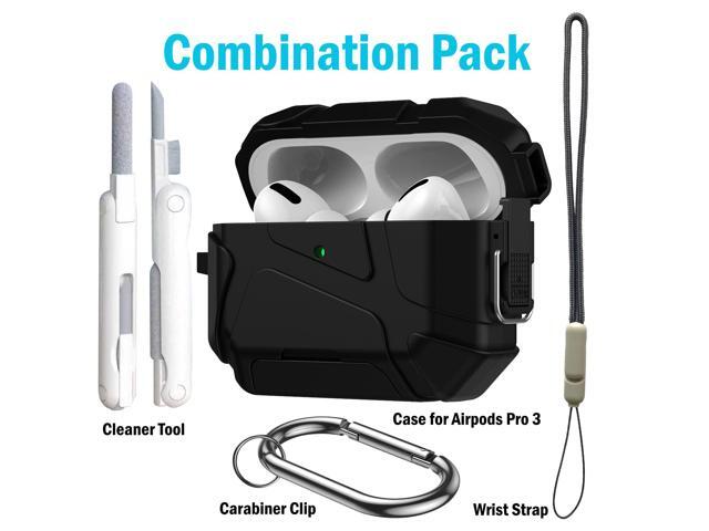 Meteorite Rugged Case w/ Stand for Airpods Pro 3 (Lanyard + Clip + Kit) - Black