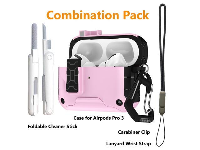 MagnaFlip Rugged Case for Airpods Pro 3 (Stand/Clip/Lanyard/Kit) - Baby Pink