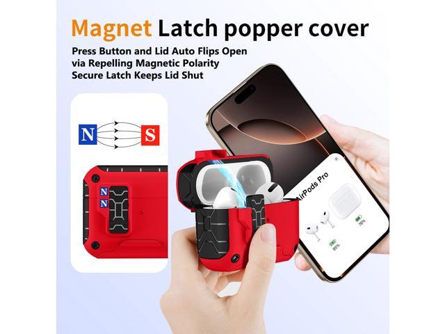 MagnaFlip Rugged Case for Airpods Pro 3 (Stand/Clip/Lanyard/Kit) - Bold Red