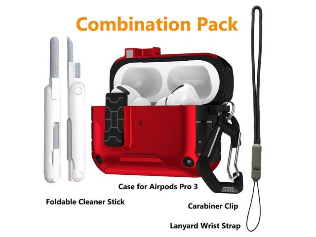 MagnaFlip Rugged Case for Airpods Pro 3 (Stand/Clip/Lanyard/Kit) - Bold Red