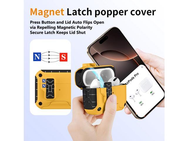 MagnaFlip Rugged Case for Airpods Pro 3 (Stand/Clip/Lanyard/Kit) - Caution Yellow