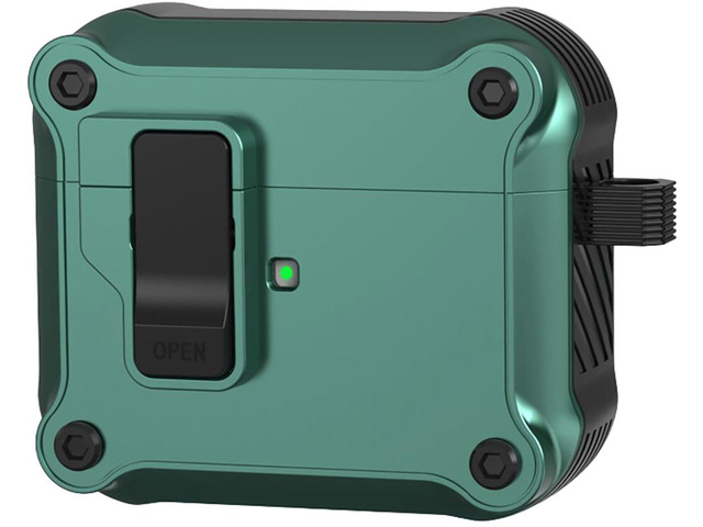 Secure Lock Rugged Case for Airpods Pro 3 (Lanyard + Clip + Kit) - Green Patina