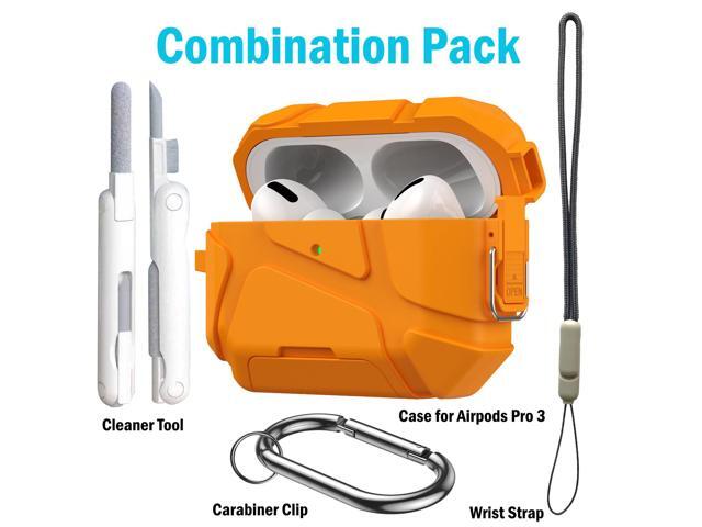 Meteorite Rugged Case w/ Stand for Airpods Pro 3 (Lanyard + Clip + Kit) - Orange