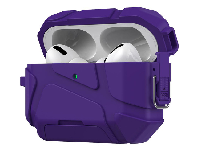 Meteorite Rugged Case w/ Stand for Airpods Pro 3 (Lanyard + Clip + Kit) - Purple
