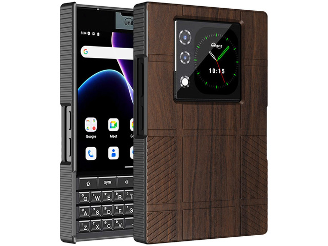 Textured Hard Shell Case Cover for Unihertz Titan 2 Phone - Woodgrain Design