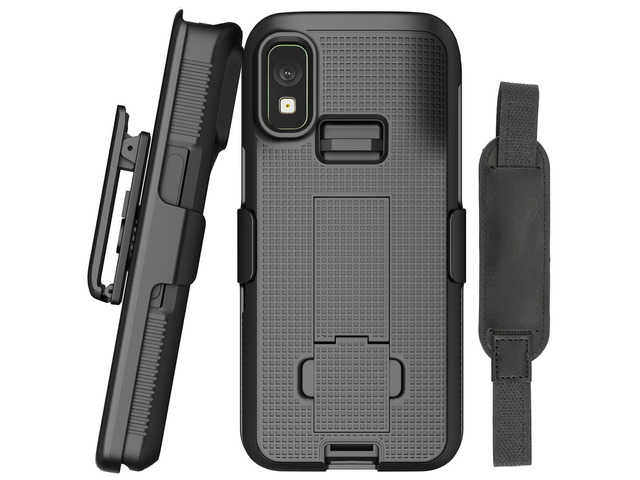 Black Case + Hand Strap + Belt Clip Holster for Zebra TC501 Mobile Scanner