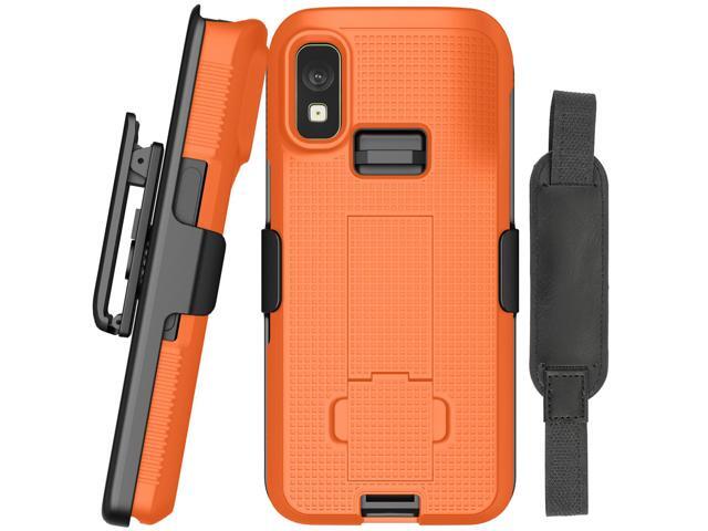 Bright Orange Case + Hand Strap + Belt Clip Holster for Zebra TC501 Scanner