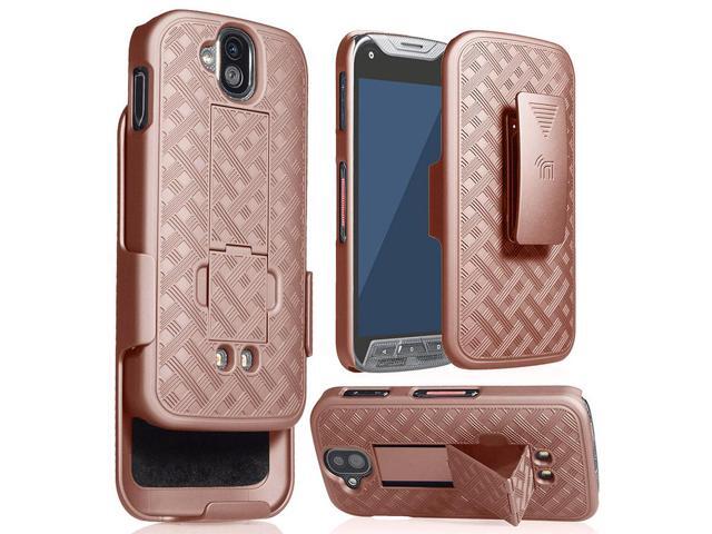 Rose Gold Pink Case Kickstand Cover Belt Clip Holster for Kyocera Duraforce Pro