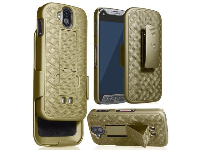 Champagne Gold Case Kickstand Cover Belt Clip Holster for Kyocera Duraforce Pro