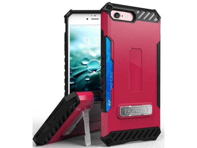 Hot Pink Case Wallet Slot Cover and Wrist Strap Lanyard for iPhone 8, iPhone 7