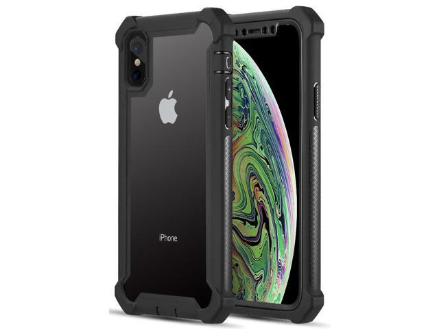 Black Vispro Rugged Hybrid Case Clear Acrylic Hard Back for iPhone Xs/X/10s/10