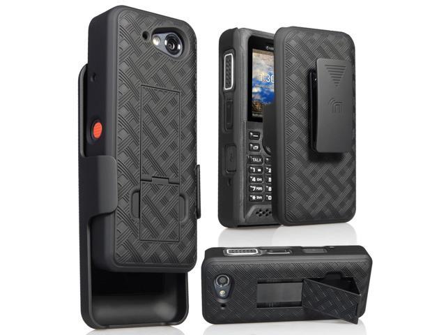 Black Kickstand Case Cover + Belt Clip Holster for Kyocera DuraTR E4750