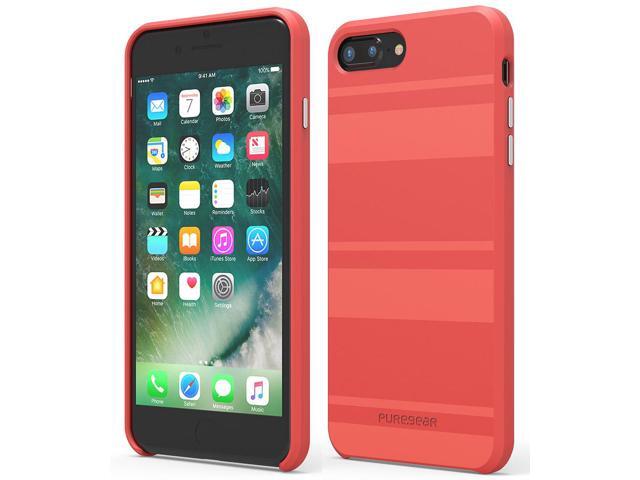 PureGear Deep Coral SOFT-TEK Case Skin Cover for iPhone 8 Plus/7 Plus/6 Plus