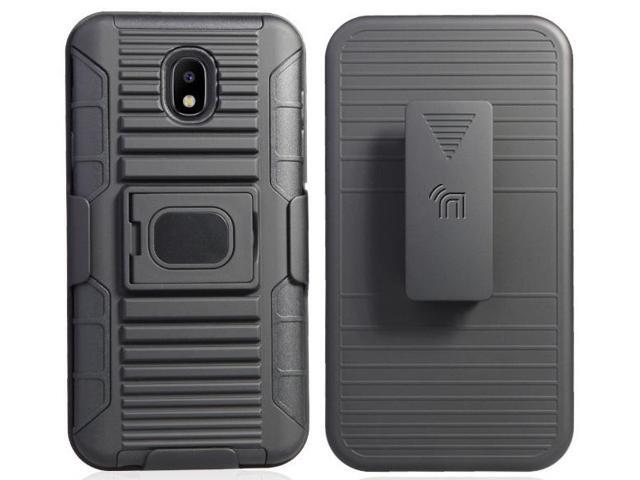 Black Case + Belt Clip + Magnetic Car Mount for Galaxy J7 Star/Refine/Aero 2018