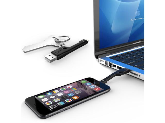 KiDiGi BLACK KNIGHT KEYCHAIN USB CHARGER CABLE FOR APPLE iPHONE 7 6s PLUS 5 SE