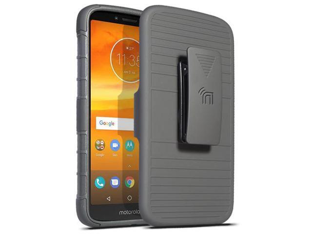 Black Magnet Grip Case Cover Belt Clip Holster for Motorola Moto E5 Play/Cruise