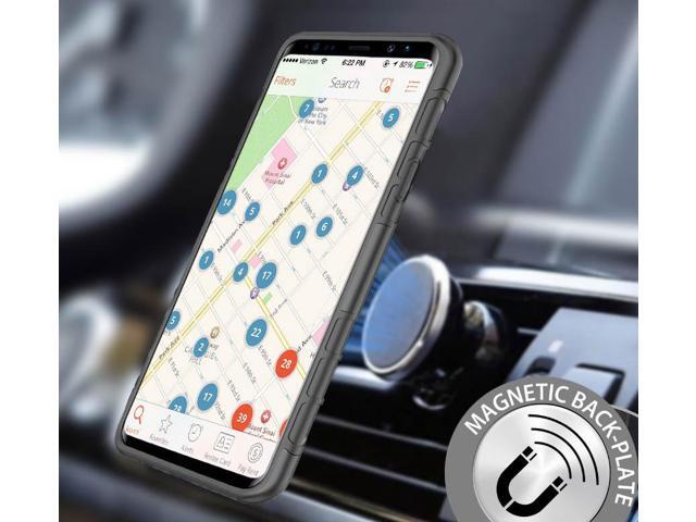 Black Case + Belt Clip Holster + Magnetic Car Mount for Samsung Galaxy S9 Plus