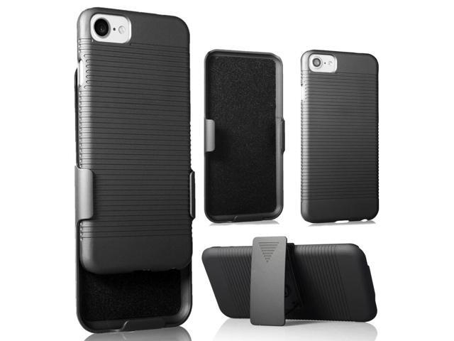Slim Case + Armband + Belt Clip Holster for iPhone SE 2022 2020 - Black