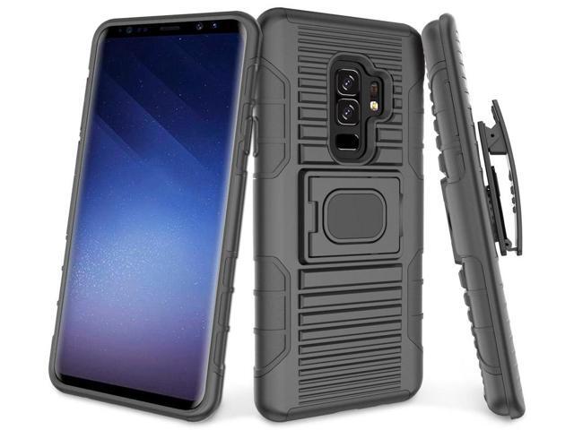 Black Case + Belt Clip Holster + Magnetic Car Mount for Samsung Galaxy S9 Plus